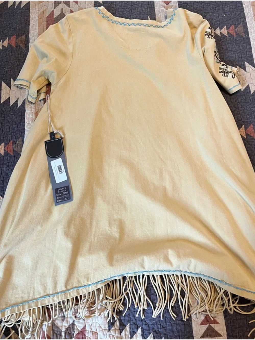 Double D Ranch Mustard Horse Graphic Fringe Tee - Picture 3 of 6